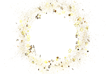Kutlama için Altın Yıldız Konfeti Çerçevesi