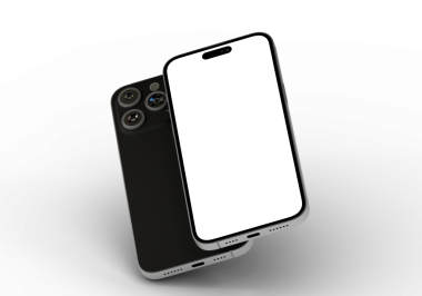 Beyaz Arkaplanda Siyah Akıllı Telefon Modeli