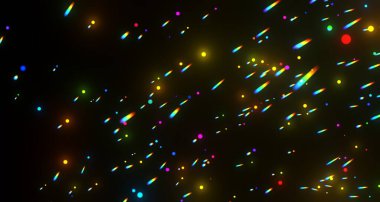 Siyah Arkaplana Karşı Soyut Renkli Parçacık Işığı Çizgileri