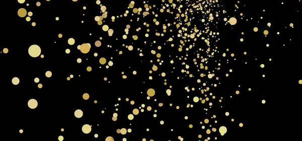 Kutlama için Siyah Arkaplanda Altın Konfeti Patlıyor