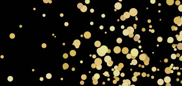 Kara Arkaplanda Yüzen Soyut Altın Konfeti