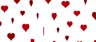 Aşk ve Aşk İçin Kırmızı Kalpler Beyaz Arkaplanda Yüzüyor