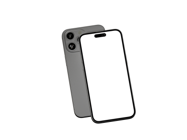 Beyaz arkaplanda boş ekranı olan modern akıllı telefon tasarımı, model konsepti