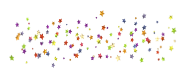 Beyaz arkaplanda renkli yıldız konfetisi, parti dekorasyonu konsepti