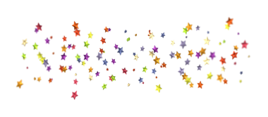 Beyaz arkaplanda izole edilmiş renkli yıldız patlaması konfetisi