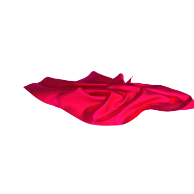 Beyaz Arkaplanda Zarifçe Akan Kırmızı İpek Kumaş