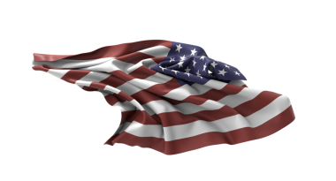 Beyaz Arkaplan 'a Karşı Amerikan Bayrağı Dalgalanması Özgürlük ve Vatanseverliğin Sembolü