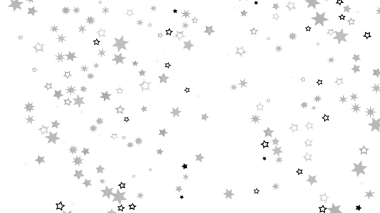 Beyaz üzerine gri tonlu yıldızlar olan soyut yıldız arkaplan çizimi