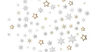 Dekorasyon İçin Beyaz Arkaplanda Parlayan Göksel Yıldızlar