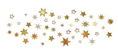 Beyaz zemin üzerine altın yıldız konfeti