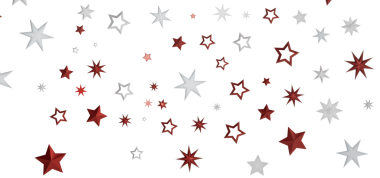 Beyaz zemin üzerinde kırmızı ve beyaz renkli şenlikli yıldız deseni