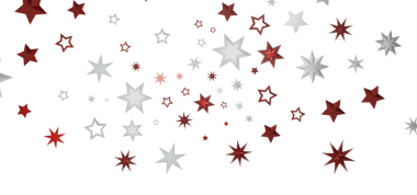 Kırmızı ve gümüş yıldızlı şenlikli yıldız deseni