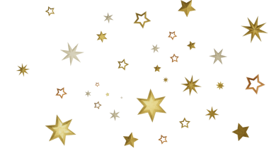 Festivaller için altın ve gümüş yıldızlı arka plan