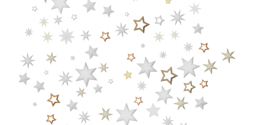 Beyaz arkaplanda altın ve gümüş desenli zarif bir yıldız patlaması.