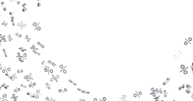 Finansal Kavramların Beyaz Arkaplanda Değişken Yüzdelik Sembolleri