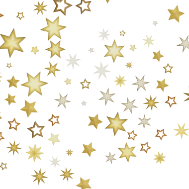 Beyaz Arkaplanda Altın Yıldız Konfeti: Kutlama ve Neşe