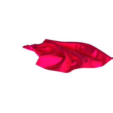 Beyaz Arkaplanda Yüzen Kırmızı İpek Kumaş