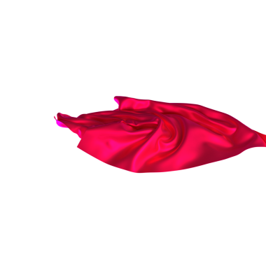 Canlı Kırmızı İpek Kumaş Beyaz Arkaplanda Zarifçe Akıyor