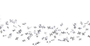 Finansal Kavramların Beyaz Arkaplanda Değişken Yüzdelik Sembolleri