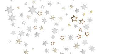 Beyaz üzerinde Altın ve Gümüş Yıldız Şekilleri olan Zarif Yıldızlı Arkaplan