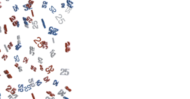 Beyaz Arkaplanda Düşen 3B Numaralar Soyut Tasarım, Numara 25