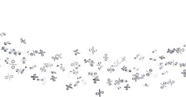 Beyaz Arkaplanda Yüzen Soyut Yüzde Sembolleri