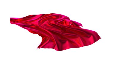 Kırmızı akış kumaşı beyaz arkaplanda izole edildi, tasarım ögesi