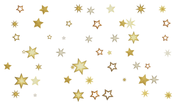 Beyaz Arkaplanda Altın Yıldız Konfeti: Kutlama ve Neşe