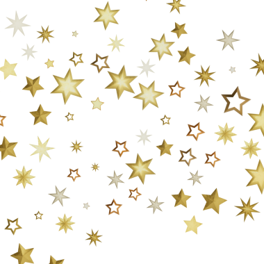 Kutlama ve Neşe İçin Beyaz Arkaplanda Altın Yıldız Konfeti