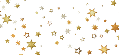 Beyaz Arkaplanda Altın Yıldız Konfeti: Tatil Kutlaması