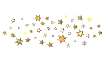 Kutlama için Beyaz Arkaplanda Altın Yıldız Konfeti Serpiştirildi