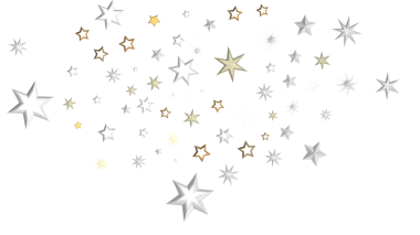 Kutlama için Beyaz Arkaplanı Kaplayan Parlayan Yıldızlar