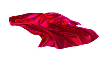 Canlı Kırmızı İpek Kumaş Beyaz Arkaplanda Zarifçe Akıyor