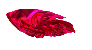 Canlı Kırmızı İpek Kumaş Beyaz Arkaplanda Zarifçe Akıyor