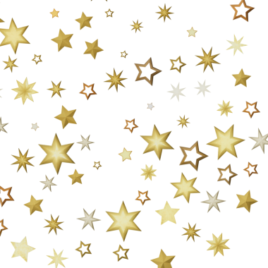 Kutlama için Beyaz Arkaplanda Altın Yıldız Konfeti Deseni