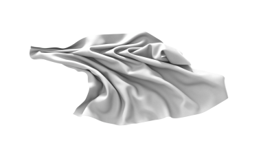 Beyaz zemin üzerinde zarif, yumuşak, tekstil, doku akan soyut beyaz kumaş