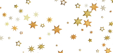 Şenlik dekorasyonu için beyaz arka planda altın yıldız konfetisi