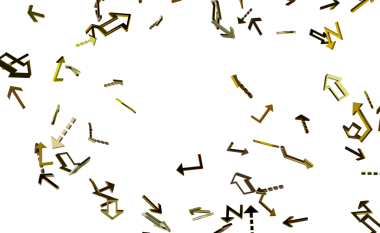 Beyaz arkaplanda yüzen oklar kavramı