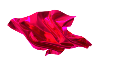 Canlı Kırmızı Saten Kumaş Beyaz Arkaplanda Akıyor