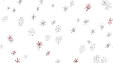 Kış Tatili için Beyaz Arkaplanda Soyut Kar Tanesi Deseni