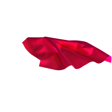 Beyaz arkaplanda ipek dokuya sahip kırmızı akış kumaşı izole edildi