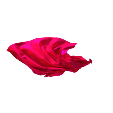 Canlı pembe kumaş, beyaz arka plana doğru akıyor, zarif bir hareket.