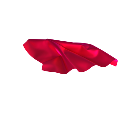 Yüzen Kırmızı Kumaş: Zarif Kırmızı Kumaş Harekette, Beyaz Arkaplan Karşısında