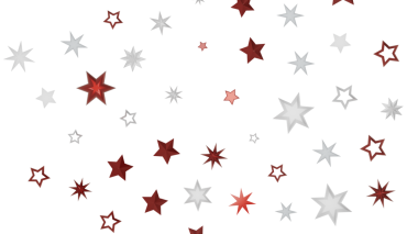 Kırmızı ve gümüş yıldızlı yıldız deseni tasarımı