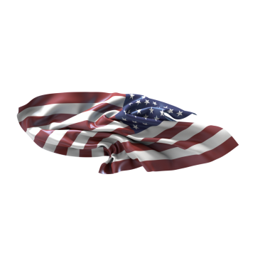 Amerikan Bayrağı Beyaz Arkaplanda Rüzgarda Gururla Dalgalanıyor