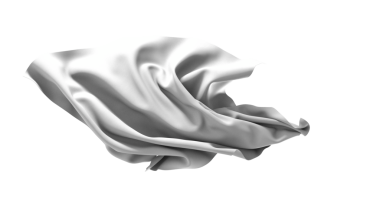 Beyaz Arkaplanda Havada Yüzen Zarif Gri Kumaş