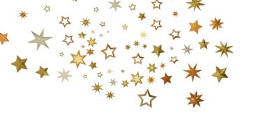 Beyaz Arkaplanda Altın Yıldız Konfeti: Kutlama ve Neşe