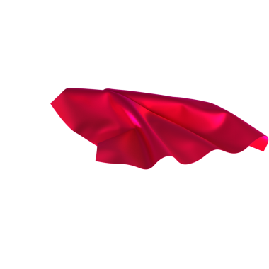 Canlı kırmızı ipek kumaş beyaz zemin üzerinde akıyor, izole edilmiş tekstil.