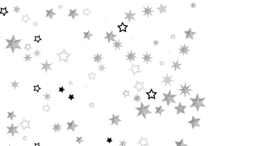 Beyaz Arkaplanda Siyah ve Beyaz Desenli Soyut Yıldızlar