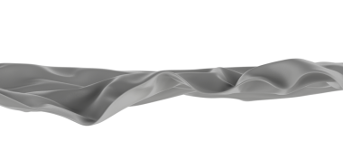 Beyaz arkaplanda izole edilmiş pürüzsüz eğrileri olan soyut akıcı kumaş dalgası